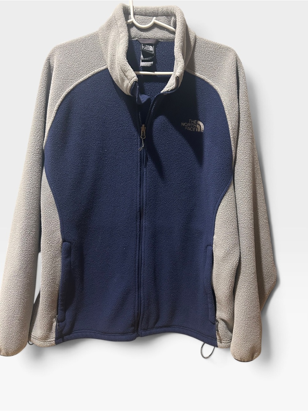 The North Face Men’s Two-Tone Navy and Light Gray Fleece Jacket size xl